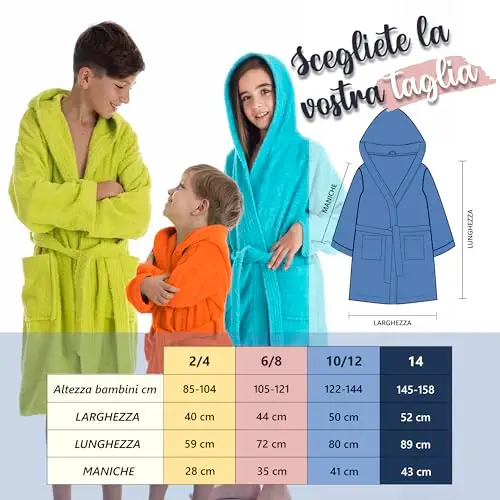 LEBENGOOD Accappatoio Bambino e Bambina, Ragazzo e Ragazza, Neonato, Bimbo e Bimba, Unisex - 100% Cotone OEKO-TEX® miniatura 3