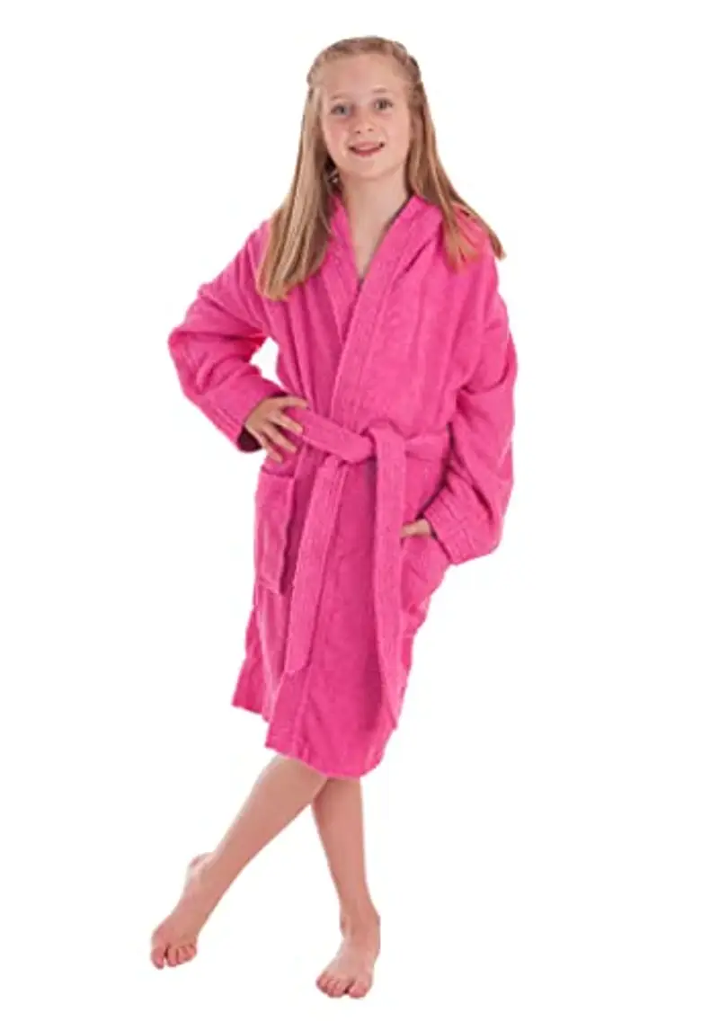 LEBENGOOD Accappatoio Bambino e Bambina, Ragazzo e Ragazza, Neonato, Bimbo e Bimba, Unisex - 100% Cotone OEKO-TEX® Accapatoi Bambini Cappuccio Spugna, Morbido, Ragazzi Piscina (14, Fucsia) miniatura 2