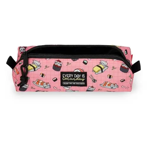 Legami - Astuccio My Pencil Case, Tema Sushi Cat, Chiusura a Zip, in Plastica riciclata, Resistente, Capiente, Pratico miniatura 2