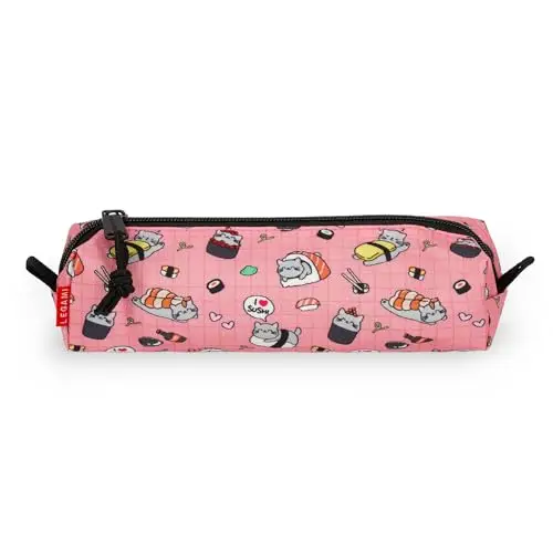 Legami - Astuccio My Pencil Case, Tema Sushi Cat, Chiusura a Zip, in Plastica riciclata, Resistente, Capiente, Pratico miniatura 3