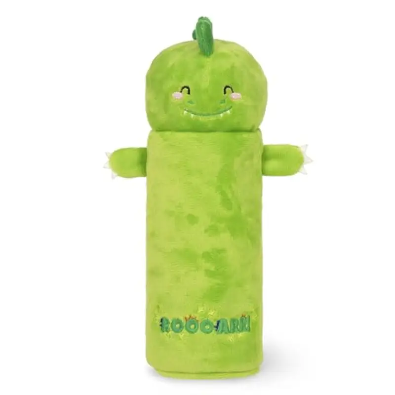 Legami - Astuccio Super Soft, Tema Dino, Astuccio soffice, Cartoncino con Disegno da colorare incluso, 100% Poliestere,