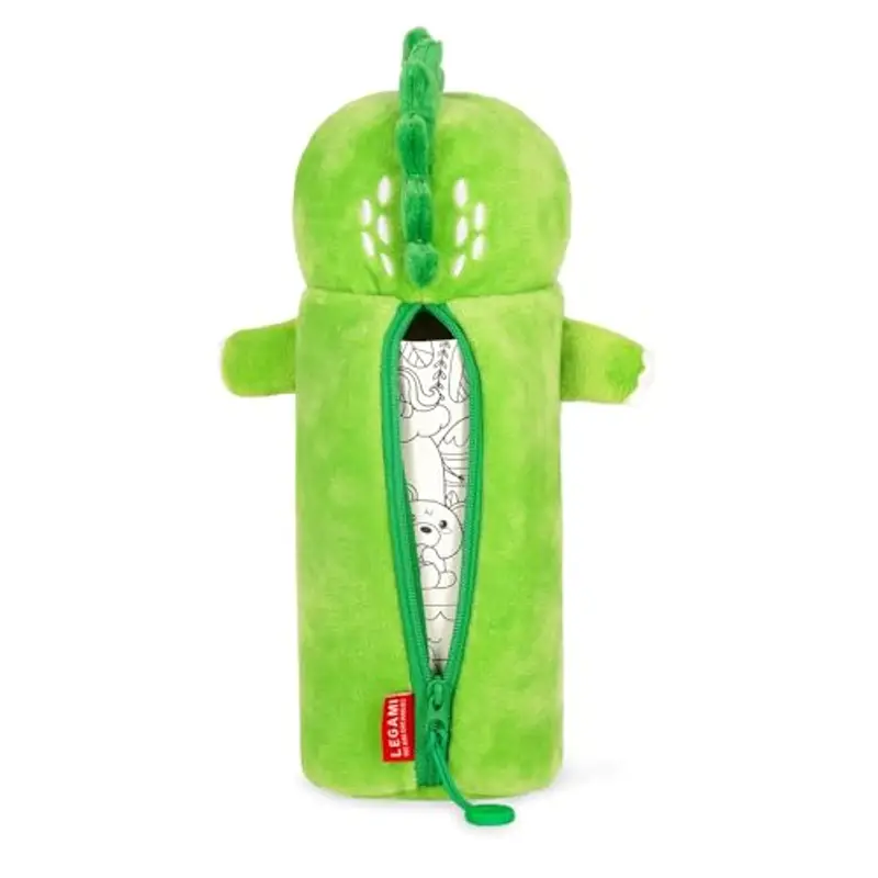 Legami - Astuccio Super Soft, Tema Dino, Astuccio soffice, Cartoncino con Disegno da colorare incluso, 100% Poliestere miniatura 2