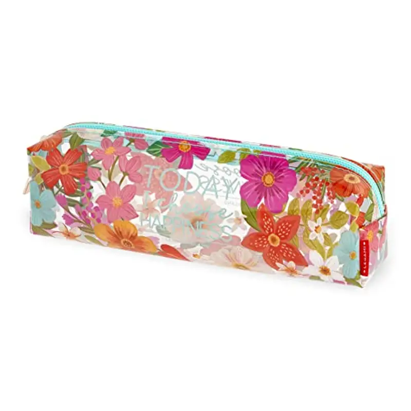 Legami , Astuccio Trasparente Unisex Adulto, FLOWERS, Unica