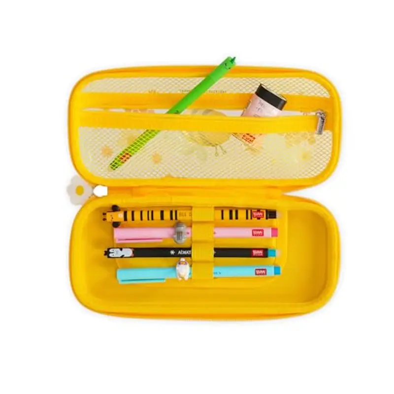 Legami - Astuccio Wonderwow, Tema Bee, 2 Scomparti e Portapenne interno, Scomparto interno con Tessuto a Rete, Chiusura a Zip, 23x11x5 cm miniatura 3