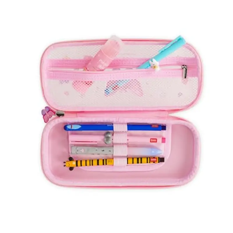 Legami - Astuccio Wonderwow, Tema Butterfly, 2 Scomparti e Portapenne interno, Scomparto interno con Tessuto a Rete, Chiusura a Zip, 23x11x5 cm miniatura 3