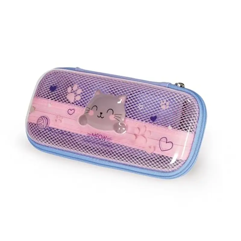 Legami - Astuccio Wonderwow, Tema Kitty, 2 Scomparti e Portapenne interno, Scomparto interno con Tessuto a Rete, Chiusura a Zip, 23x11x5 cm miniatura 2