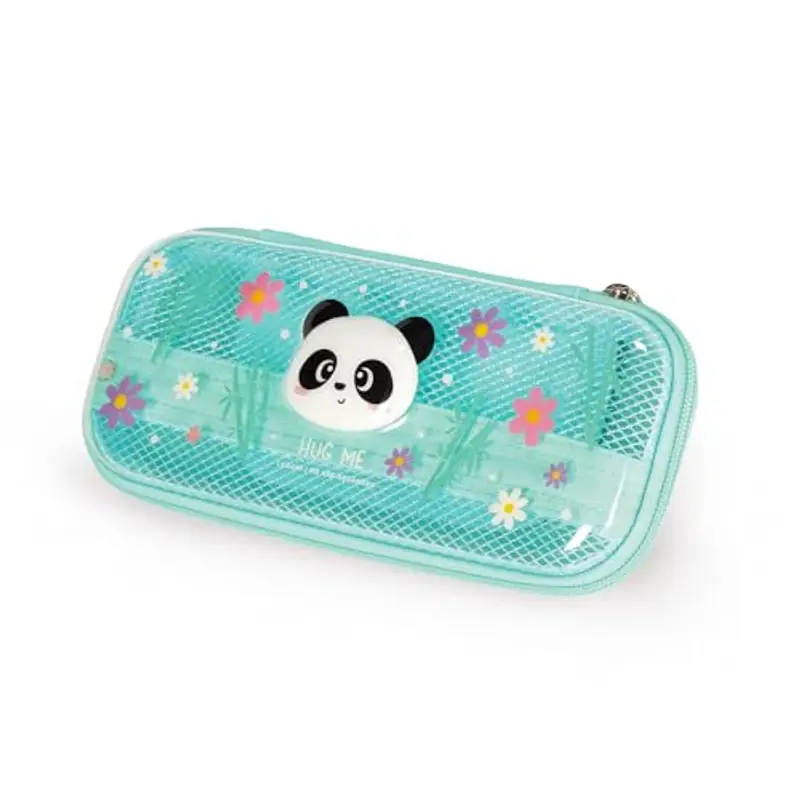 Legami - Astuccio Wonderwow, Tema Panda, 2 Scomparti e Portapenne interno, Scomparto interno con Tessuto a Rete, Chiusura a Zip, 23x11x5 cm miniatura 2