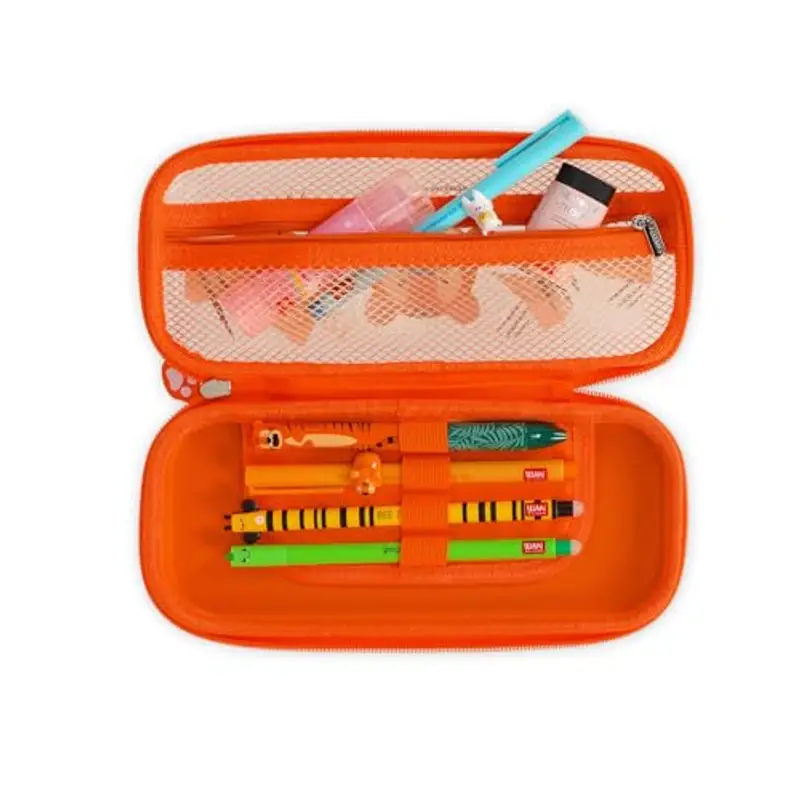 Legami - Astuccio Wonderwow, Tema Tiger, 2 Scomparti e Portapenne interno, Scomparto interno con Tessuto a Rete, Chiusura a Zip, 23x11x5 cm miniatura 3