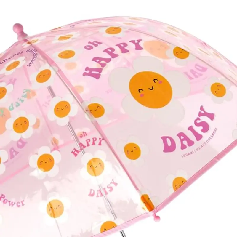 Legami - Ombrello per Bambini Dancin' In The Rain, Tema Daisy, Struttura Antivento, Apertura manuale, Chiusura in Tessuto con Spazio per Nome, Impugnatura a Gancio, 73x65 cm miniatura 2