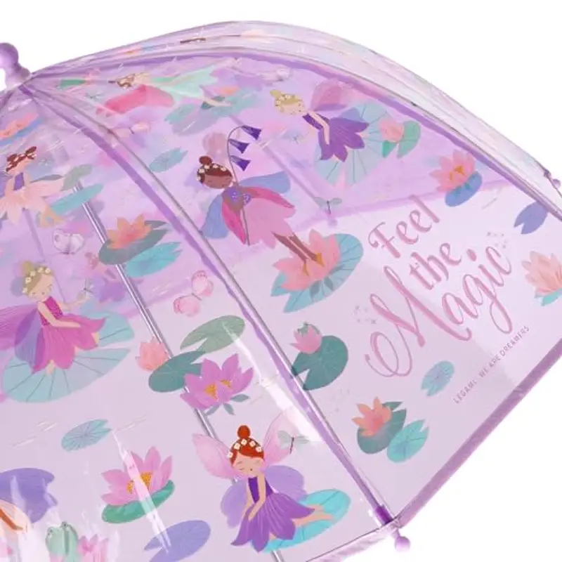Legami - Ombrello per Bambini Dancin' In The Rain, Tema Fairy, Struttura Antivento, Apertura manuale, Chiusura in Tessuto con Spazio per Nome, Impugnatura a Gancio, 73x65 cm miniatura 2