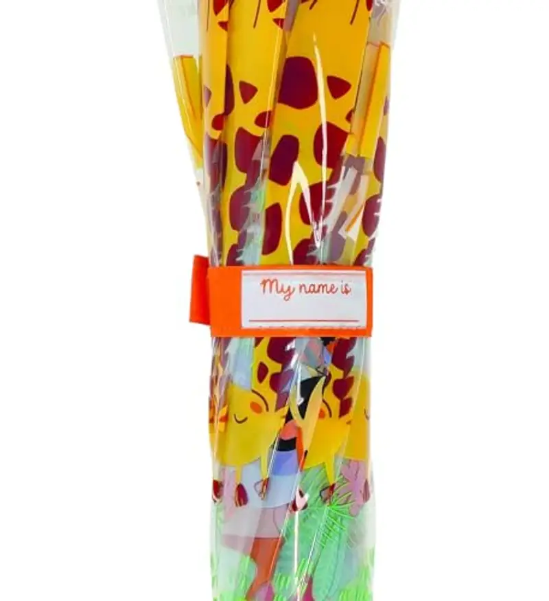 Legami - Ombrello per Bambini Dancin' In The Rain, Tema Jungle, Struttura Antivento, Apertura manuale, Chiusura in Tessuto con Spazio per Nome, Impugnatura a Gancio, 73x65 cm miniatura 3