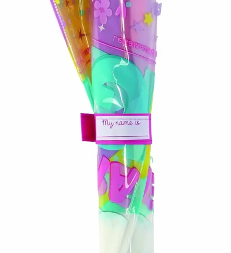 Legami - Ombrello per Bambini Dancin' In The Rain, Tema Unicorn, Struttura Antivento, Apertura manuale, Chiusura in Tessuto con Spazio per Nome, Impugnatura a Gancio, 73x65 cm miniatura 3