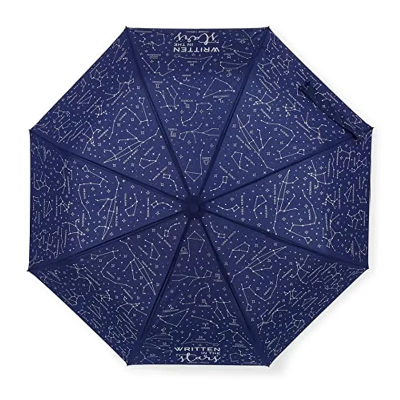 Legami - Ombrello pieghevole, Apertura manuale, Struttura antivento, Custodia inclusa, Leggero, Portatile, Ø 100 cm, Tema Stars miniatura 2