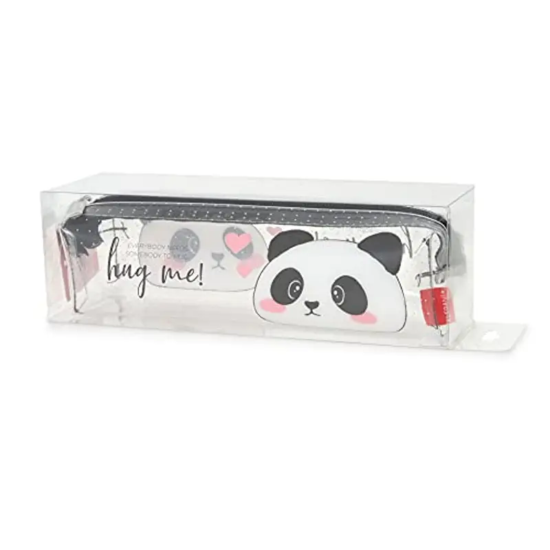 Legami - Pencil Case, Astuccio Trasparente, 19, 5x5, 5 cm, Panda, Hug Me, Mostra Esattamente Ciò che Contiene, in TCU Trasparente, Chiusura Zipper, Capiente miniatura 2