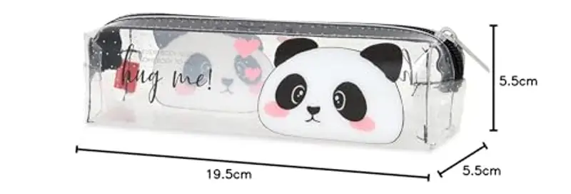Legami - Pencil Case, Astuccio Trasparente, 19, 5x5, 5 cm, Panda, Hug Me, Mostra Esattamente Ciò che Contiene, in TCU Trasparente, Chiusura Zipper, Capiente miniatura 3