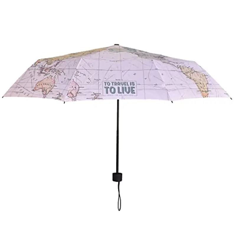 Legami Umb0003, Ombrello Pieghevole Ø 100 Cm In Poliestere Struttura Acciaio Nero Impugnatura Pl Unisex Adulto, TRAVEL, Small miniatura 3