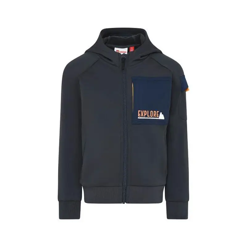 Felpa In Pile Con Cerniera E Cappuccio 700 Grigio Blu Bambino 122