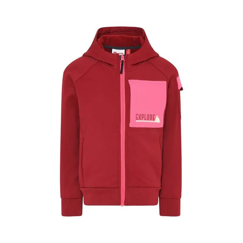 Felpa In Pile Con Cerniera E Cappuccio 700 Rosso Rosa Bambina 128