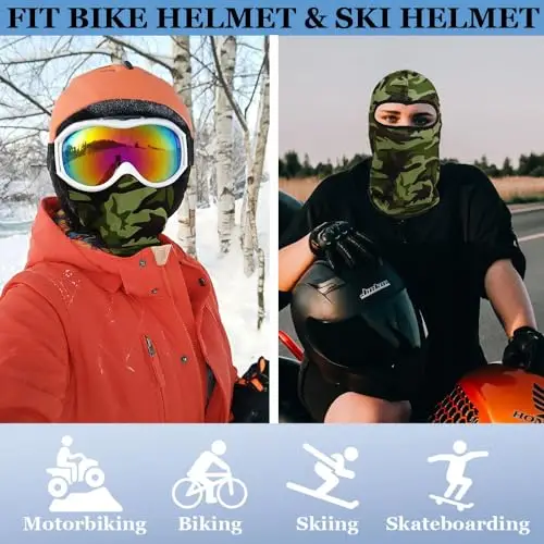 Leislam Passamontagna Sottocasco Moto Estivo, Balaclava, Ski Mask, Accessori Moto, Mascherina, Protettore UV, Termico miniatura 2