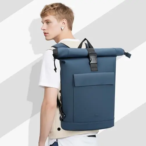 Lekeinchi Zaino Donna Uomo, Zaino Rolltop Impermeabile Uomo per 17" Laptop, Elegante Casual Backpack da Viaggio miniatura 2