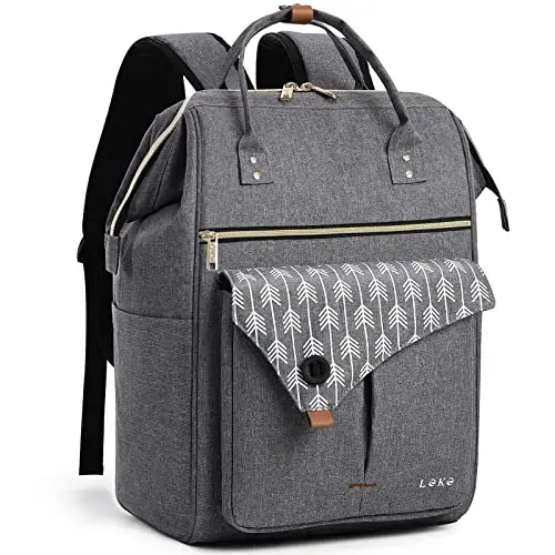 Lekesky Zaino Donna, Multiuso Zaino Porta PC Donna 17.3 Pollici con Borsa Antifurto, Impermeabile Zaino Lavoro Laptop