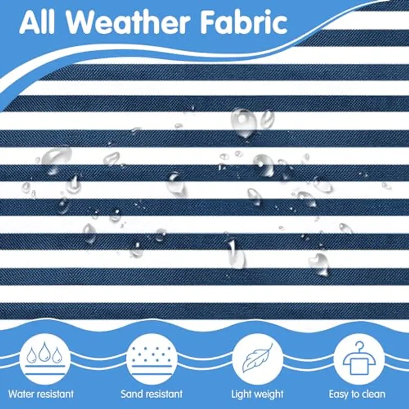 Lekespring Borsa Mare Donna 40L, Borsa Spiaggia Grande XXL Famiglia con Scomparto Scarpe Separato, Multifunzionale Borsa Spalla Shopper Bag Donna con Cerniera, per Shopping Viaggio Sportiva, Strisce miniatura 4