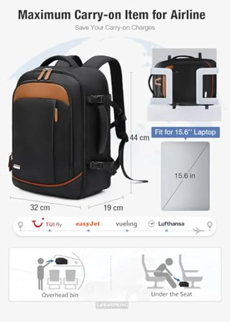 Lekespring Zaino da viaggio Nero 1918739 miniatura 3