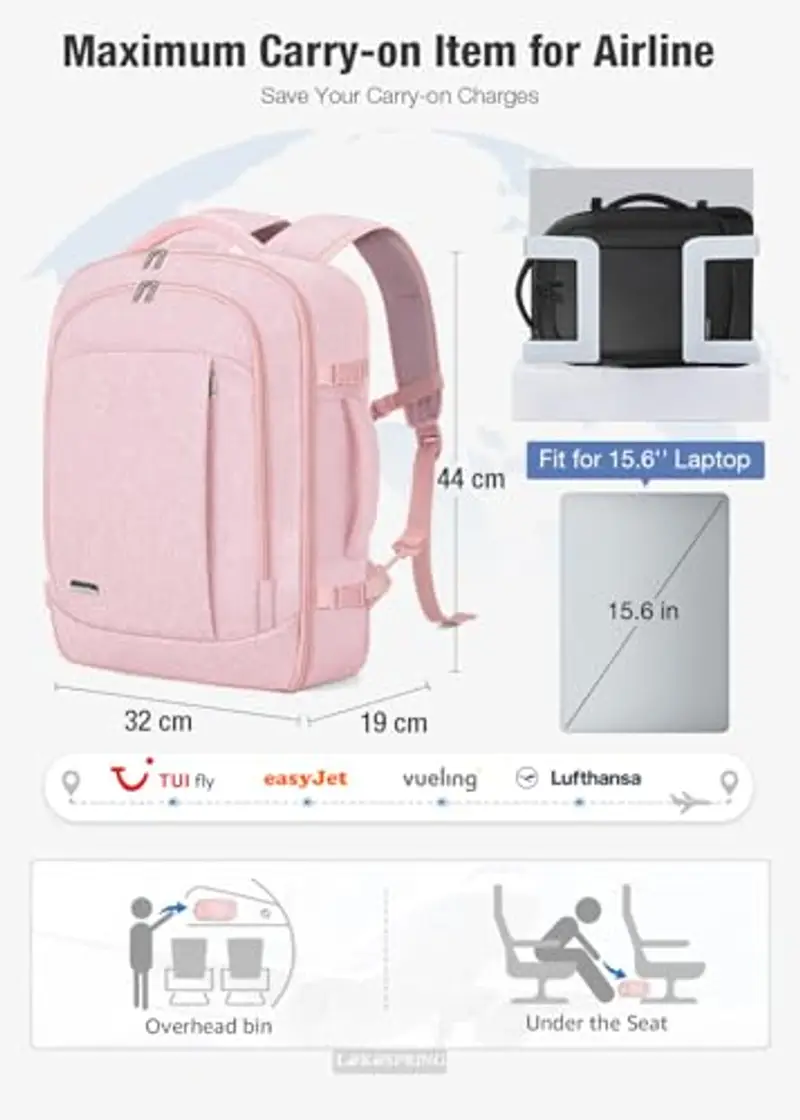 Lekespring Zaino da viaggio Rosa 1918742 miniatura 2