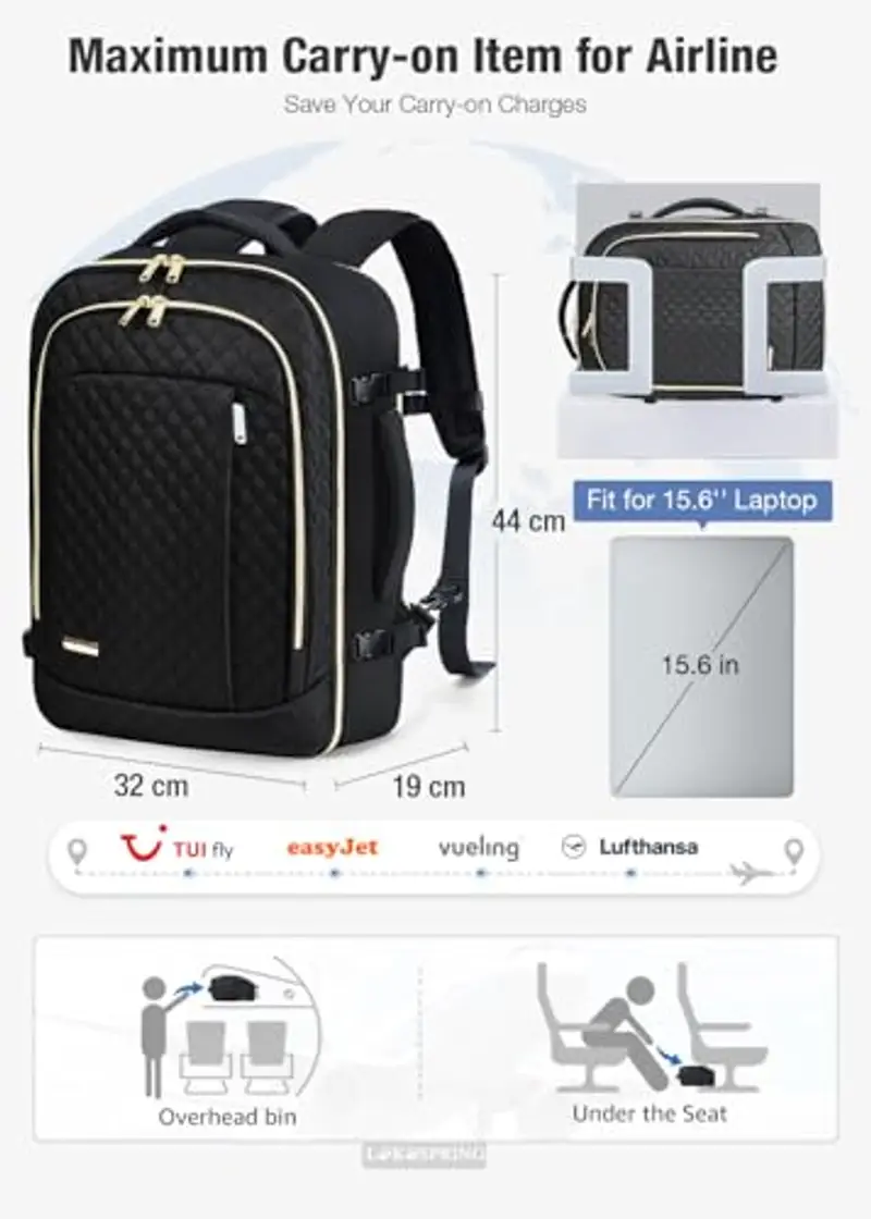 Lekespring Zaino da viaggio Nero 1918738 miniatura 2