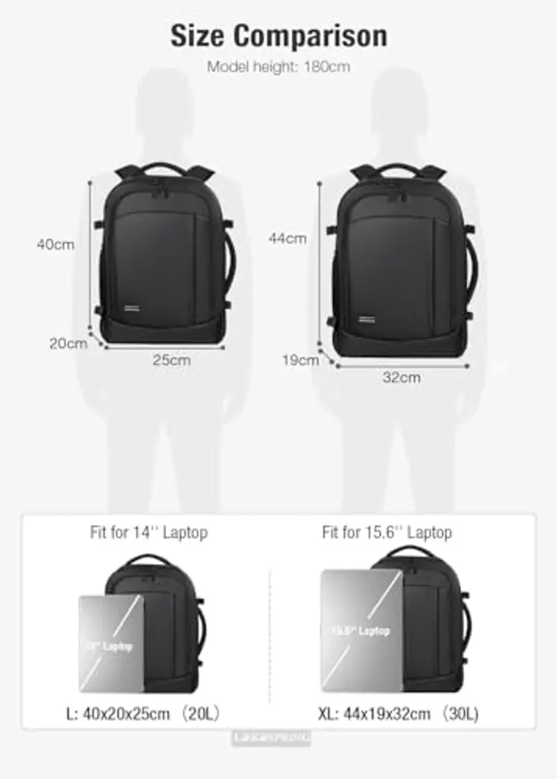 Lekespring Zaino da viaggio Nero 797358 miniatura 3