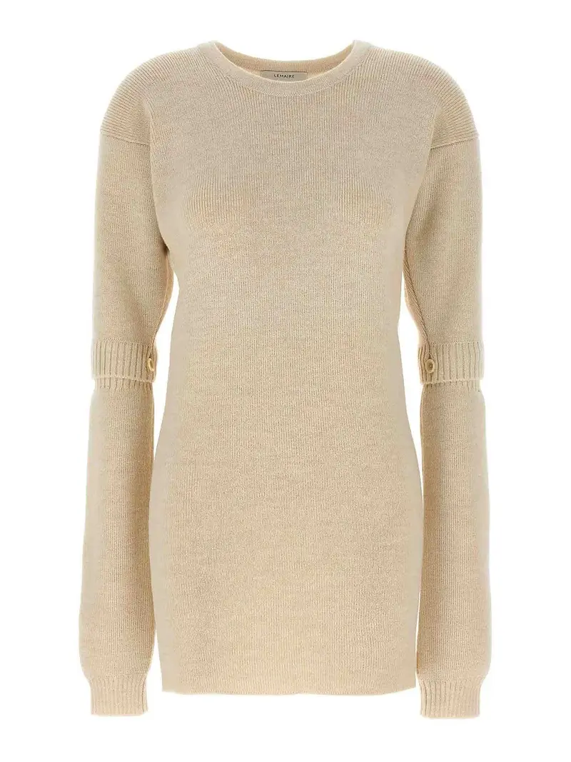 Abito in maglia con maniche rimovibili Bianco