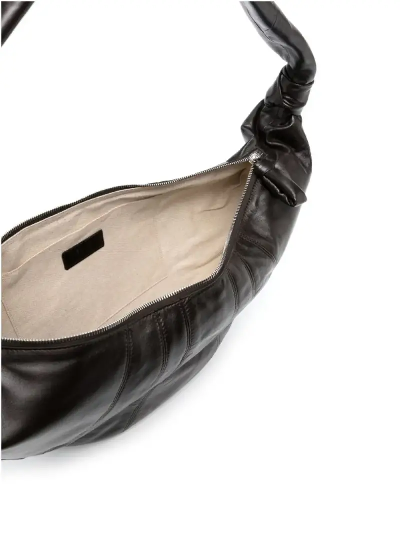 Borsa Croissant Large in pelle NERO miniatura 3