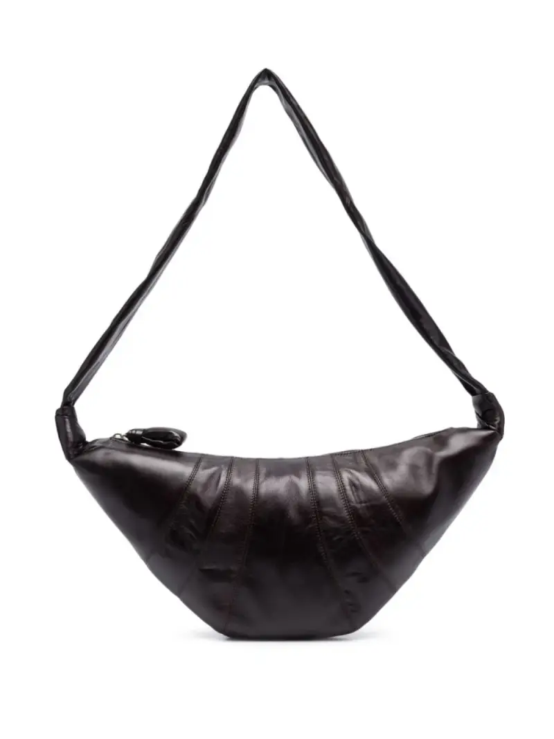 Lemaire Borsa Croissant Media Marrone in Pelle di Agnello