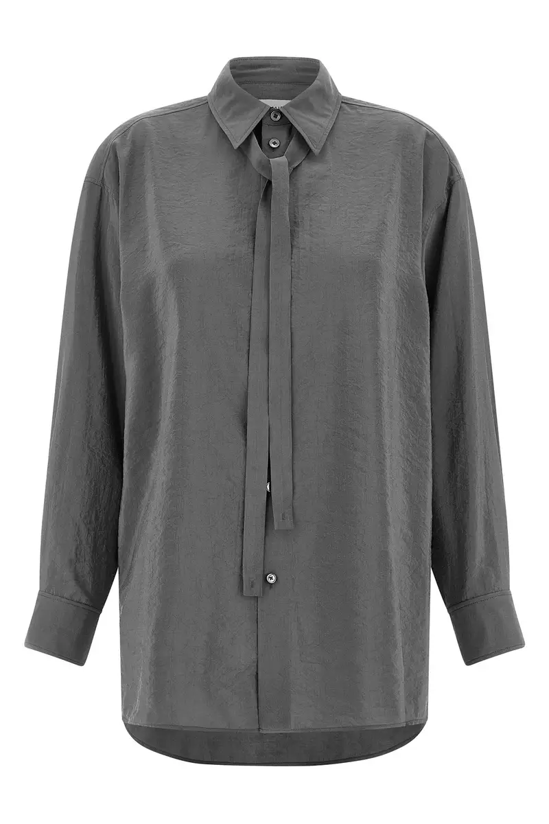 Camicia Con Cravatta Grigio