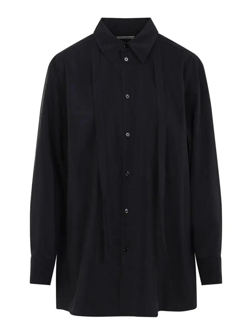Camicia Lunga Con Cravatta Nero