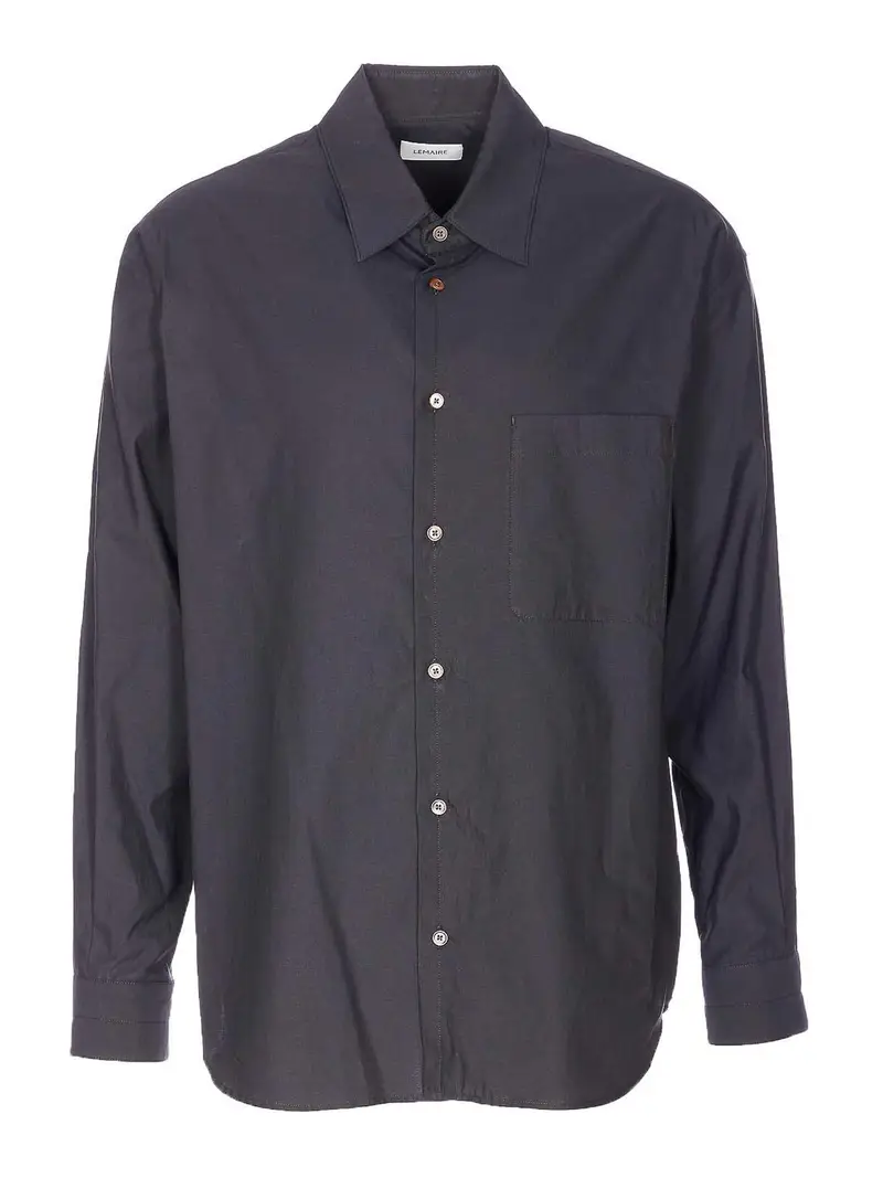 Camicia regolare nera Grigio