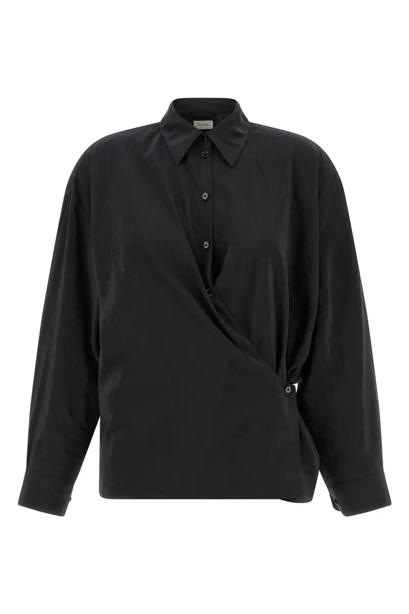 Camicia Straight Collar Twisted Nero