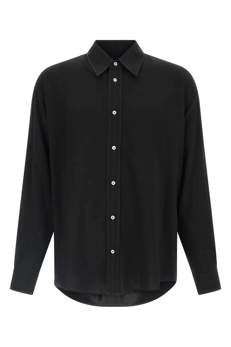 Camicia Viscosa Lana Nero