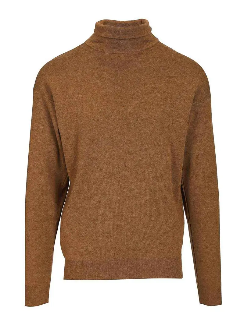 Maglione di lana dal collo alto Marrone