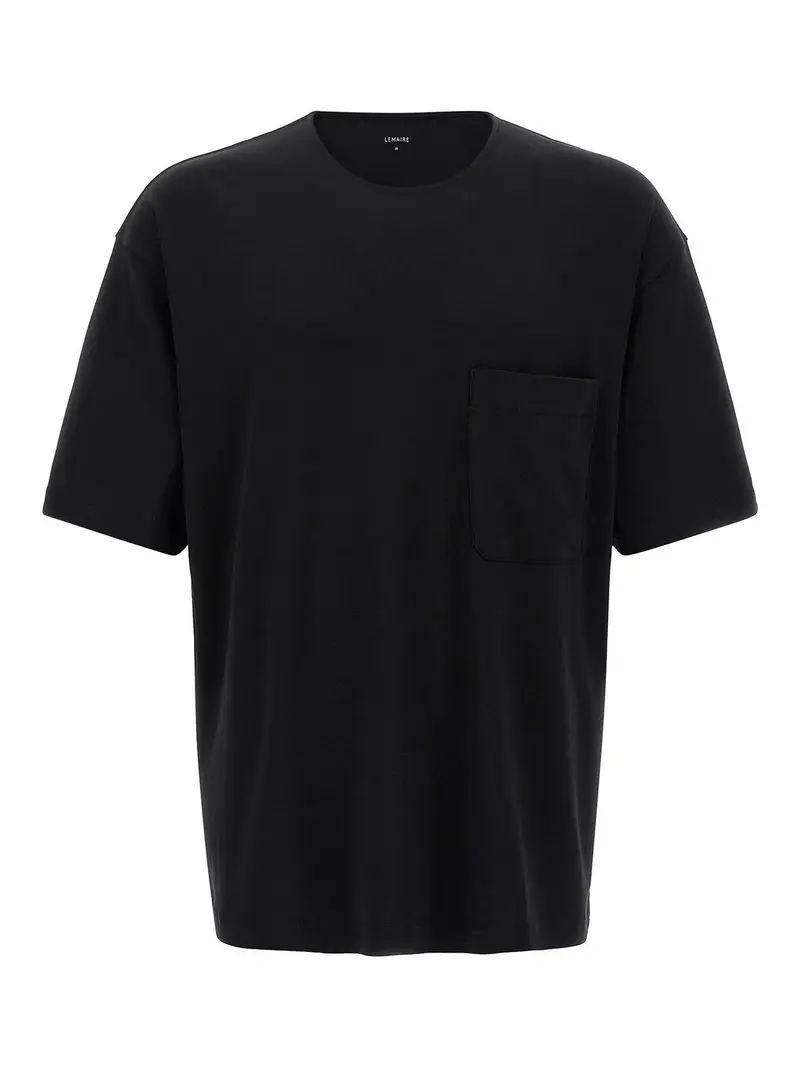T-shirt in cotone e seta Nero