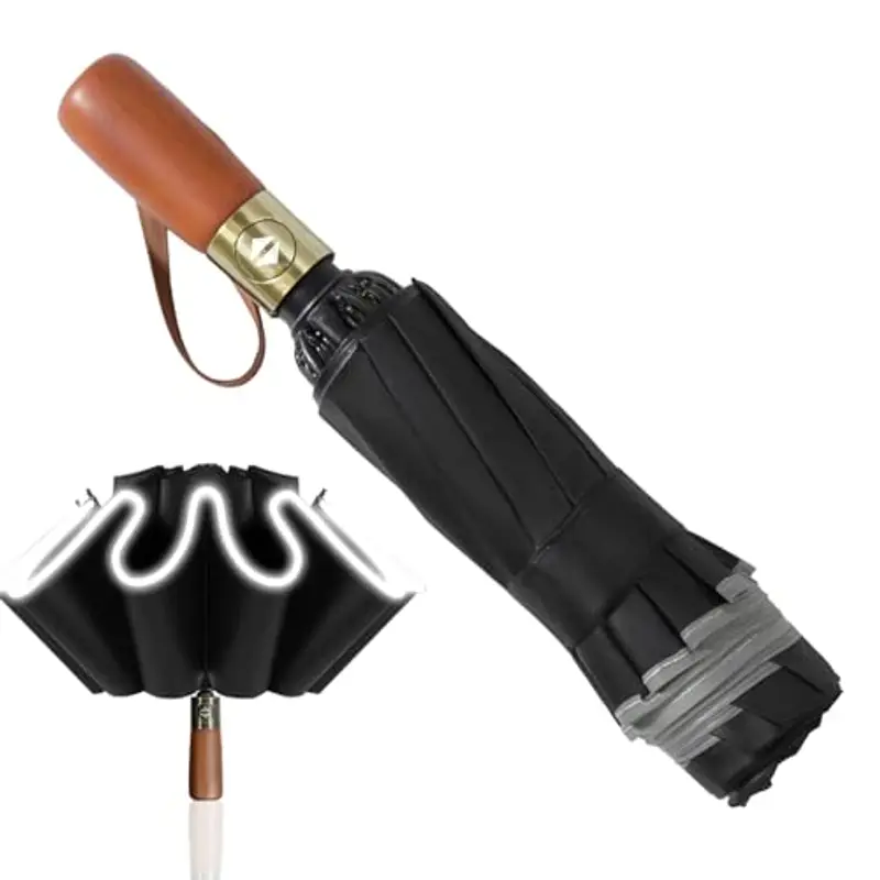 LENDOO Ombrello Antivento,Ombrello Inverso Automatico Resistente al Vento 10 Stecche Rinforzate per Uomo Donna,