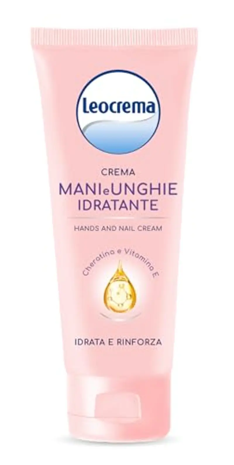 Leocrema - Crema Mani e Unghie Idratante, con Cheratina e Vitamina E, Assorbimento Rapido, 100ml