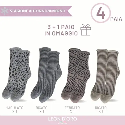 LEON D'ORO Calze Donna Oro 3506522 miniatura 2