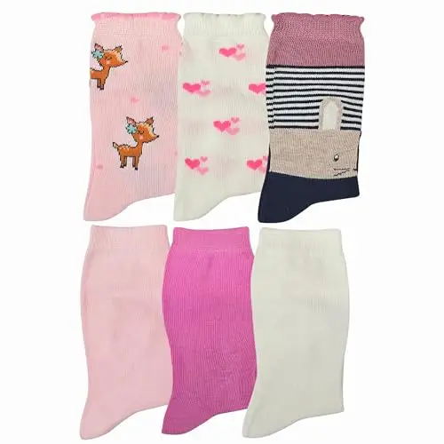 LEON D'ORO Calzini Neonata Caldo Cotone 6 Paia Gambeletti Neonato 0/6 mesi 6/12 mesi 12/18 mesi Made in Italy