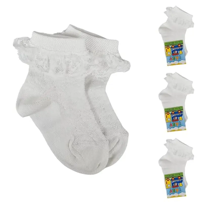 LEON D'ORO Calzini Neonata Cotone 3 Paia Calzini 0/6 mesi -6/12 mesi -12/18 mesi Mesi Made in Italy (IT, Età, 12 mesi, 18 mesi, 417C Bianco 3 paia)