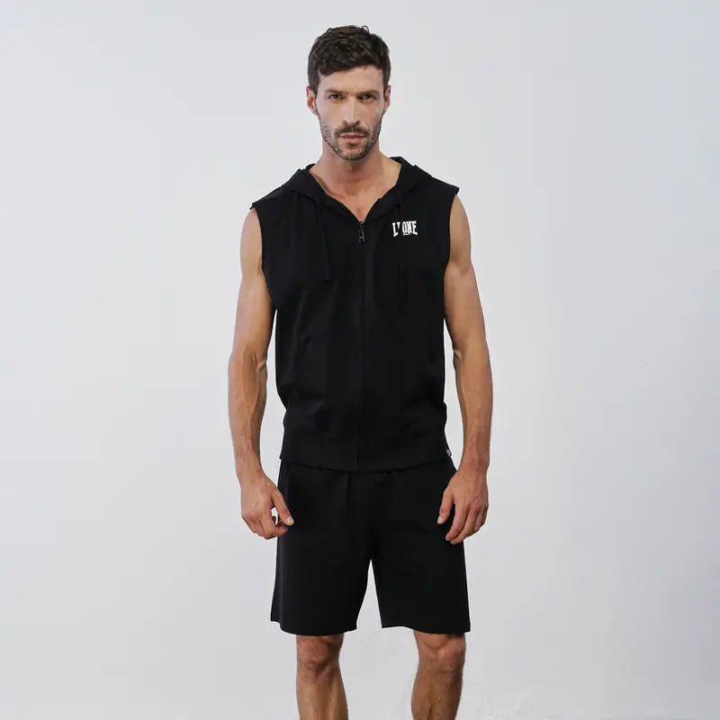 Pantaloncini sportivi neri da uomo con coulisse