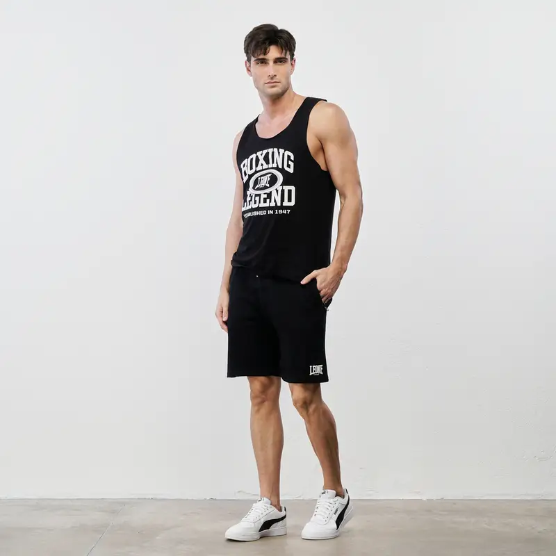 Shorts sportivi neri con tasche e coulisse