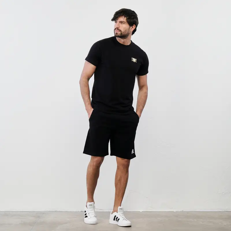 Shorts sportivi neri con tasche e logo