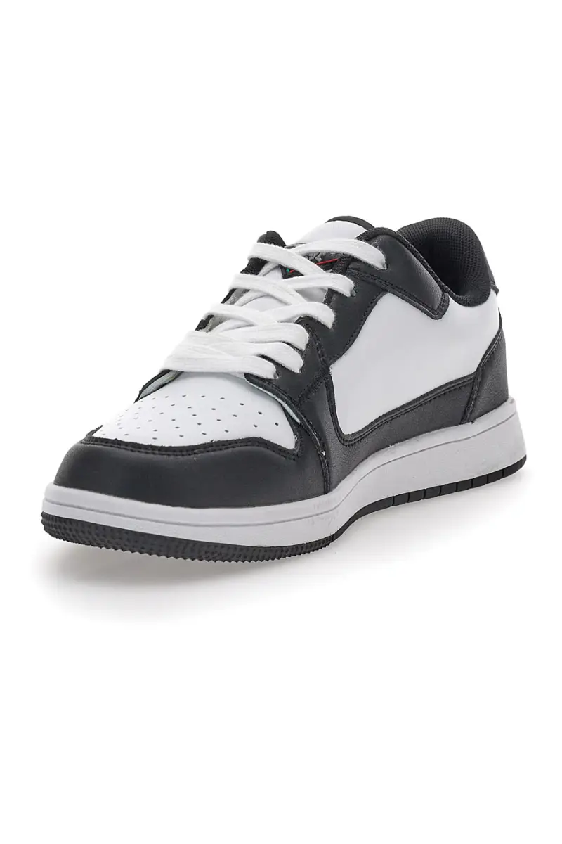 Sneakers Bianche e Nere Con Lacci Leone M075S9LOW [NERO] miniatura 3