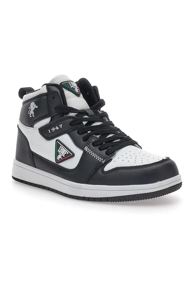 Sneakers Mid Cut Bianche e Nere Leone M075S9 [NERO] miniatura 2